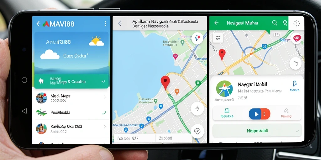 Antarmuka AMAVI88 yang intuitif untuk navigasi mobil.