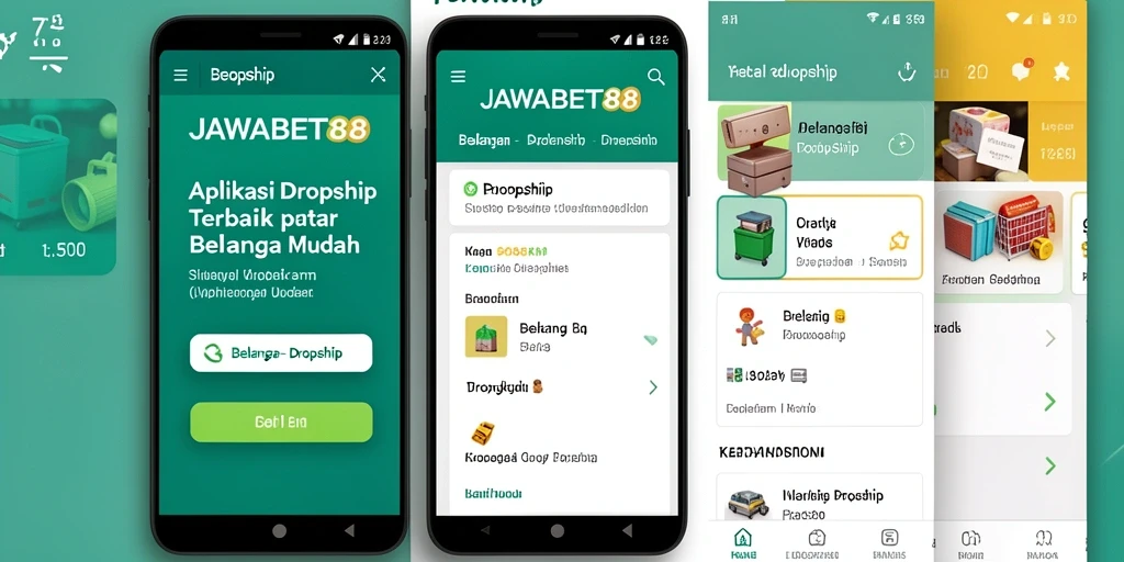 Antarmuka aplikasi JAWABET88 yang ramah pengguna untuk dropship.