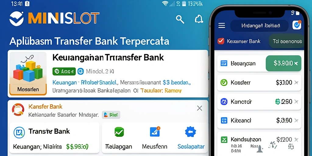 Tampilan antarmuka aplikasi MINISLOT untuk fungsi Transfer Bank yang mudah digunakan.