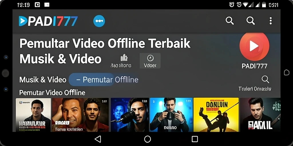 Antarmuka pengguna PADI777 yang intuitif dan menarik untuk Pemutar Video Offline.
