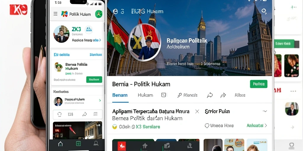 Tampilan aplikasi ZK3 menampilkan beragam berita politik dan hukum.